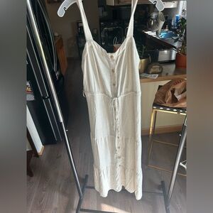 Lucky Brand Cream Maxi Dress with Buttons